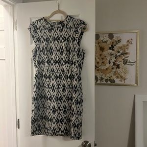 Theory ikat black and white dress